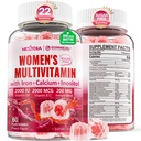 Methylated Multivitamin עבור נשים חניכיים, Calcium, D3 K2, Methylfolate & B12, Inositol, Daily A, C, E, B Complex, Biotin, ברזל - אנרגיה, Immune, Bone, Skin, Skin - שיער - טבעוני, סוכר, חינם, 60 Count