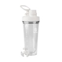 Takeya Protein Shaker - BPA-Free plastic Shaker בקבוק עם Leak-Proof Spout Lid - Easy Carry Shaker for Gym & More - Dishwasher-Safe Reusable Shaker with Spout Lid - 24 oz, Cloud White White White White