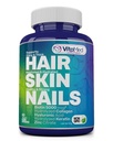 VitaMed Hair, Skin & Nails - Biotin 5000 mcg, Collagen, OptiMSM, Keratin, Hyaluronic Acid & Silica | תומך צמיחת שיער, עור כהה, ציפורניים חזקות | Halal, non-GMO, Gluten-Free - 60 טבליות יופיים