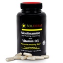 Nicotinamide non-Flushing ויטמין B3 ו- D3 תוסף | Vegetarian ו Gluten-Free Oral Nicotinamide תוספת עם ירקות Cellulose Casings | מקדם עור בריא | 60 קפסולות | 500 מ"ג