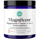 Ora Organic Magnesium Complex אבקת תוסף - 4in-1 Magnesium: Glycinate, Turate, Malate & Citrate | טבעוני, Gluten-Free | Tangerine Flavor | תמיכה מהירה לשינה, מתח ושרירים