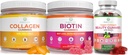 Purify Life Marine Collagen, Biotin, & Vegan Collagen Bundle, חניכיים לעור שיער וציפורים (Bulk - 90 Chews), ויטמין טיפול משותף, תמיכה במזל, יופי, Detox & ניקויse, Replace כמוסות, גלולות