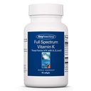 Allergy Research Group Full Spectrum ויטמין K - ויטמין K1 ו-K2, ויטמין K Complex, MK-4, MK-7, ויטמין D3, ויטמין A - 90 Count