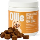 Ollie Dog Skin & Coat תוסף, Soothes Irritated Skin, מקדם בריאות ו Shiny Fur & Stick, 60 Count Appx.