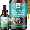 Deep Liver ניקויse, Detox & Fix with Milk Thistle Liquid Drops - Liver Detox Liquid Artichoke Extract with Dandelion Leaf, Johnson & Turmeric Curcumin for Immunity & Daily Cleanse - 2Fl OZ