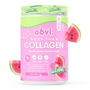 Obvi more Than Collagen אבקה | תמיכה שיער בריא, עור, ציפורניים, מפרקים, Gut | Grass-Fed Multi Collagen תוספת עם Hyaluronic Acid, Biotin, Keratin | Watermelon, 25 משרתים