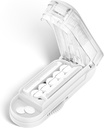 DUBSTAR Pill Cutter Splitter for Small and Tiny Pills, Multiple Pill Cutters for Small or Large Pills, Fitable Pill Splitter with Centering Device and Blade Guard for Multi Tablets (Clear White)