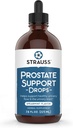 שטראוס Naturals Prostate Support Drops - Prostate Health Supplements for Men with Saw Palmetto for Urinary Tract Support, Gluten-Free, Soy-Free ו- non-GMO, 7.6 oz