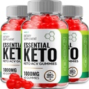 (3 Pack) Essential Keto ACV Gummies - Advanced Formula Essential Keto + ACV משקל חניכיים Apple Cider Vinegar Keto Essential Dietary Supplement Reviews B12 B6 (180 חניכיים)