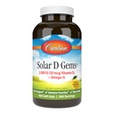 קרלסון - סולרי D Gems, ויטמין D3 ו- אומגה 3, 2000 IU (50 mcg) ויטמין D3, 115 מ"ג אומגה 3 EPA ו- DHA תוסף, Wild Catch, Sustainably Sourced, Lemon, 360 Softgels