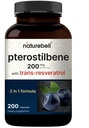 Pterostilbene עם 98% Trans-Resveratrol, 200 מ"ג Per משרת, 200 קפסולות | מקורו טבעי של Wild Blueberries - Antioxidant תוספת לתמיכה בהזדקנות בריאה - non-GMO