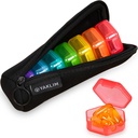 Small Pill Box, 7 Packs Travel Pill Case with Bag, Mini Pill מארגנת עבור Pocket Purse, Daily Portable ויטמין Box, Fish Oil Box, תוסף Box