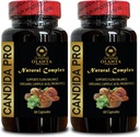 Candida Support Complex - caprylic Acid, Candida Support, Natural Candida Detox, Gut Health Supplements for Women & Men, Organic Wormwood Leaves - 2 בקבוקים 120 קפסולות