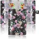 Hennaja Pill Productionser Book,Pill Pouches Clear Pill Bags Self Sealing Travel Medicine Organer (1-Black Rose)