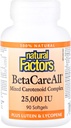 גורמים טבעיים, BetaCareall 25,000 IU, ויטמין A for Healthy Skin, Vision and Immune Function, 90 Softgels