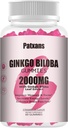 1 Pack 2000mg גינקו בילובה חניכיים - ג'ינקגו בילובה תוספי תמיכה לבריאות המוח, שיפור Mood ו Focus, אנרגיה, מבוגר, סטרוברי פלמור, 60 הרוזן הרוזן הרוזן