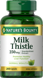 חלב בוני של Nature's Bounty Milk Istle כמוסות, המשמש באופן מסורתי לבריאות Liver, תוסף צמחי, 250 מ"ג לשרת, 200 הרוזן