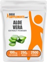 BulkSupplements.com Aloe Vera לחלץ אבקה - Aloe Vera תוסף, Herbal Supplement - טבעוני וגלוטן חינם, 100 מ"ג עבור שירות, 250g (Pack of 1)