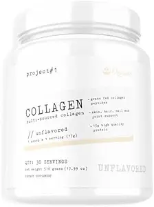 פרויקט #1 תזונה רב-מקור אבקת קולגן | Grass-Fed Collagen Peptides for Skin, Hair, Nails & Joints | Hydrolyzed Collagen & 15g חלבונים Per Serve - Irish Cream - Collagen for Women & Men & Men