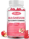 Magnesium Glycinate Gummies - סוכר חינם, Magnesium Complex Potassium תוסף עם Potassium, ויטמיןD, B6 עבור Calm, Sleep & Stress הקלה למבוגרים - 60 Peach חניכיים