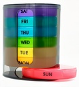 מארגנת גלולות שבועיות (Twice-A-Day), Portable 7 Day Pill Box Case with Stackable AM/PM השוואת גלולות, ויטמין, שמן דגים, תוספים,Rainbow (Rainbow)