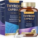 תמיכה Thyroid עבור נשים וגברים תוספי קפסולות מורכבות - Iodine Thyroid תוספת עם L Tyrosine Bladderwrack Kelp Ashwagandha Selenium תוספי - Mood Enhancer Energyer Energye Thyroid רמה שלך