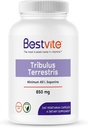 BestVITE Tribulus Terrestris 850 מ"ג לכל קפסולה (240 קפסולות צמחוניות) - הפקה סטנדרטית - Min 45% Saponins - No Stearates - No Silicon Dioxide - No Fillers - Non GMO - Gluten Free Gluten Freeten Freeten Free Gluten Freeten