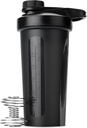 Mr. Pen- Shaker Bottles for Proteins with Twist Cap, 28 oz, Black Protein Shaker Bottle with Wire Whisk Ball, Shaker Cup, Mixer Bottleer