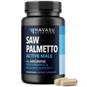 Saw Palmetto 500 מ"ג ו- L-Arginine 500 מ"ג - Prostate Health ו- Nitric Oxide תוספים לגברים - 60 Count - תמיכה פונקציונלית שתן ו- Endurance for Active Males - טבעוני, non-GMO, 1 חודש אספקה