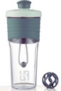 הדור השני Shakerבק לחלבון עם Mixing Ball - Perfect for Workouts and Outside Use, 24Ounces Whey Protein Shaker with Clear Measurement (Black Green)