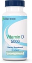 Nutra Biogenesis ויטמין D5,000 - ויטמין D3 5000 IU Softgel קפסולות לגברים ונשים, VIT D תוספת לתמיכה החיסון, שיניים בריאות ובריאות העצם - 90 Softgels
