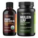 HAVASU NUTRITION Organic Black Seed Oil נוזלי + Mullein Leaf קפסולות Bundle
