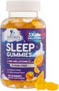 Melatonin Sleep Gummies - Melatonin 6 מ"ג Per לשרת - מלטונין ללא סוכר עבור מבוגרים - תוספת כוח שינה תוספת תוספת שומן - תמיכה שינה מנוחה - Tasty Orange Flavor - 120 מסטיקנים