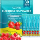 Electrolytes אבקת Packets, 30 Sticks hydrotion Packets סוכר חינם, אלקטרוליט לשתות Mix Portable Electrolyte Packets עבור הידרציה מהירה, 0 סוכר ו 0 Calorie, Strawberry & Raspberry Flavoror