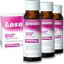 לוסווקי נוזל קולג'ן פפטייד - 10000mg hydrolyzed Marine Collagen Peptides עם ויטמין C, Premium בלנדר, לקדם שיער בריא נומס עצמות, (1 Box, 10 Bottles)