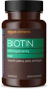 אלמנטים טבעוניים ביוטין 5000 mcg - שיער, עור, ציפורניים, 130 קפסולות (4 אספקת חודש) (Packaging עשוי להשתנות)