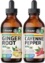 BIO KRAUTER ג'ינג'ר Root Tincture 4 Fl. Oz. & Cayenne Pepper Tincture 4 Fl. Oz.
