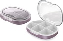גלולת גלולות 2 Pack, Small Pill Case for Purse & Pocket, Daily Medicine Pill Box, Fish Oil Box, Box 2 Pcs (Six-Compartment) (Russet)