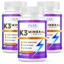 ZELSO (3 Pack) K3 מינרלים הרזיה גלולות לנשים וגברים, K3 מינרלים גלולות - K3 מלח מינרלים מינרלים, ויטמין + K3 קפסולות תוספת לירידה במשקל Keto - 3 חודשים אספקה