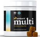 Embark Dog Multibenefit - All-in-1, תוספים לכלבים - Glucosamine, Chondroitin, תמיכה משותפת - Skin, Coat, Brain, and Immune Health - Vet-Formulated and All-Natural - 90 Soft Chews