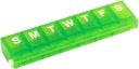 EZY DOSE Weekly (7-Day) Pill Planner, Medicine Case, הויטמין מארגנת Box, השוואות קטנות להורדת תרופות מרשם מאובטחות ומניעה ספלת תאונות, ירוק