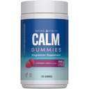 Natural Vitality Calm, Magnesium Citrate תוסף, Stress Relief Gummies, תומך תגובה בריאה ללחץ, גלוט חינם, טבעוני, פטל לימון פלמורed, 240 מסטיקנים