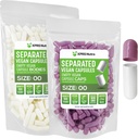 XPRS Nutra Vegan Size 00 בנפרד קפסולות - 100 Count Premium ריקה קפסולות נפרדות ב Bags - 00 Pills ריקה עבור תוסף DIY (Lavender / לבן)