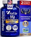 Magnesium Glycinate 200 מ"ג - ארה"ב עשתה תוספת מגנזיום עבור שינה, לב, עצמות, תמיכה מטאבוליזם - High Absorption Magnesium Bisglycinate קפסולות - 120 קפסולות טבעוניות Chelated