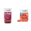 OLLY Ultra Women's Multi Softgels & Probiotic + Prebiotic Gummy, התמיכה העיכולית ו- Gut Health, 500 מיליון CFUs, סיבים, תוספי מזון למבוגרים עבור גברים ונשים, Peach, 30 יום אספקה - 30 ספירה