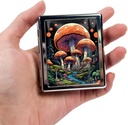8-Compartment Pill Box מארגנת Portable ו-Stylish Medicine Case, Versatile Storage for Medicine - אידיאלי Travel Accessory & Personal Gift Idea (Enchanted Mushroom Forest)