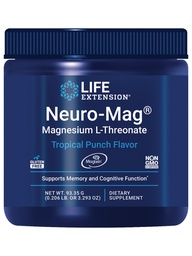 Life Extended Neuro-Magnesium L-Threonate אבקה (טארופית פונץ') - Ultra-Absorbable Magnesium - תמיכה בזיכרון, מיקוד, פונקציונליות קוגניטיבית ו Mood - Gluten free, non-GMO, Vegetarian (30 משרתים)