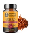 Mushroom Wellness Cordyceps בלגן עם Reishi: אורגני Cordyceps & Reishi Mushroom קפסולות, תוסף אבקת Mushroom, תומך מערכת החיסון ותפקוד שתן בריא, 90 קפסולות טבעוניות