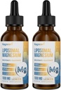 High Power Liposomal Magnesium Drops, בקלות Absorbed Chelated Forms of Magnesium Bisglycinate ו Magnesium Gluconate, 60ML Lemon Flavored נוזל טיפות