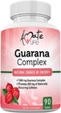 Amate Life Guarana Complex Energyzer - Caffeine Energyzing תוסף - מקור אנרגיה - הגדלת פונקציות המוח - 1000mg של Guarana - 90 טבליות